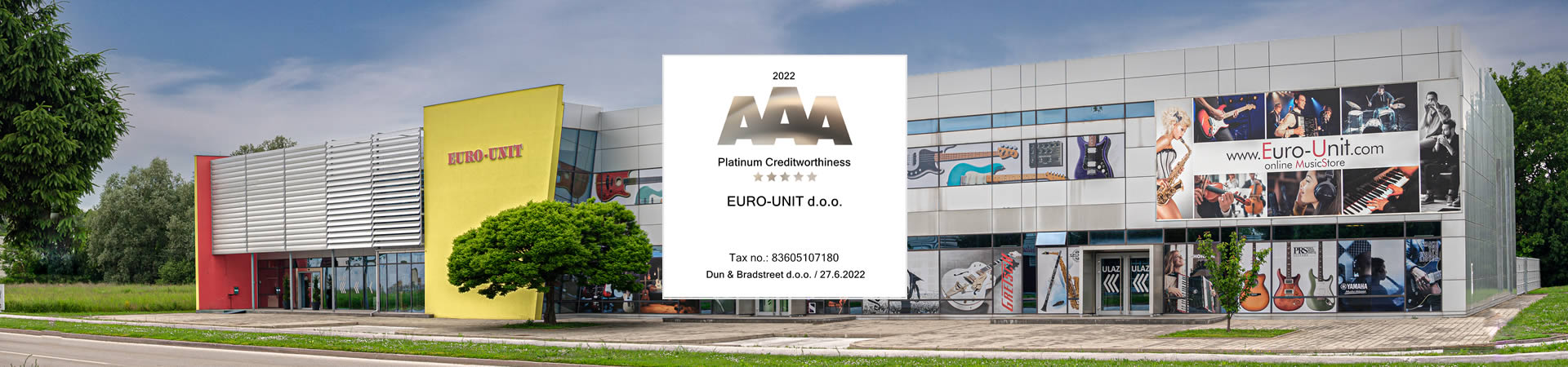 AAA Platinum Creditworthiness Certificate for successful business operationsof the EURO-UNIT company